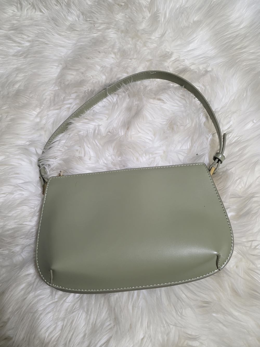 Antik Kraft Sage Green Shoulder Bag with Gold Accents
